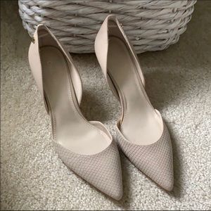 Nude Snakeskin Heels Pumps